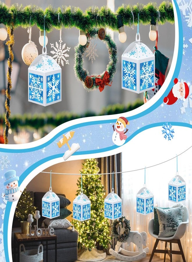 Yaomiao 12 Sets Snowflake Crafts Winter Tissue Paper Crafts Kits Make Your Own Winter Lanterns Hanging Ornaments for Holiday Xmas Tree Christmas Decoration - Image 4